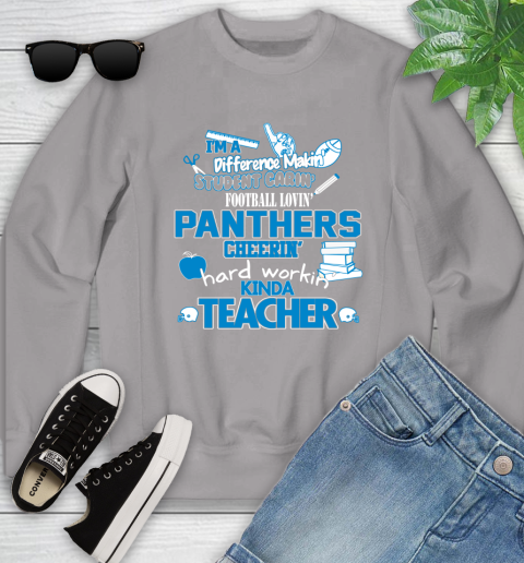 Carolina Panthers NFL I'm A Difference Making Student Caring Football Loving Kinda Teacher Youth Sweatshirt 3