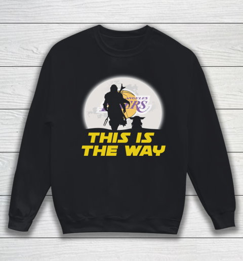 Los Angeles Lakers NBA Basketball Star Wars Yoda And Mandalorian This Is The Way Sweatshirt