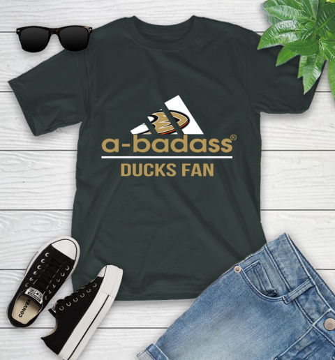 NHL A Badass Anaheim Ducks Fan Adidas Hockey Sports Youth T-Shirt 6