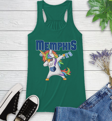 Memphis Grizzlies NBA Basketball Funny Unicorn Dabbing Sports Racerback Tank 7