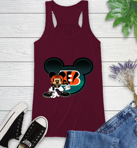 NFL Cincinnati Bengals Mickey Mouse Disney Football T Shirt Racerback Tank 3