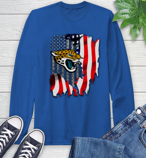 Jacksonville Jaguars NFL Football American Flag Long Sleeve T-Shirt 10