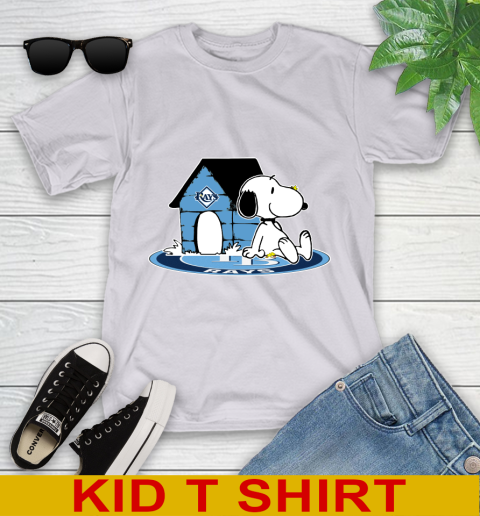 MLB Baseball Tampa Bay Rays Snoopy The Peanuts Movie Shirt Youth T-Shirt 5