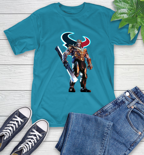 NFL Thanos Gauntlet Avengers Endgame Football Houston Texans T-Shirt 8