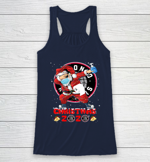 Toronto Raptors Funny Santa Claus Dabbing Christmas 2020 NBA Racerback Tank 8