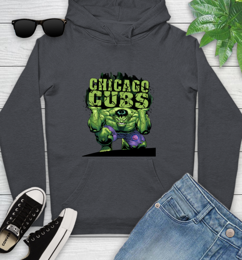 Chicago Cubs MLB Baseball Incredible Hulk Marvel Avengers Sports Youth Hoodie 8