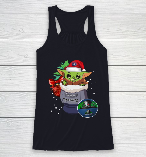 Minnesota Timberwolves Christmas Baby Yoda Star Wars Funny Happy NBA Racerback Tank 8