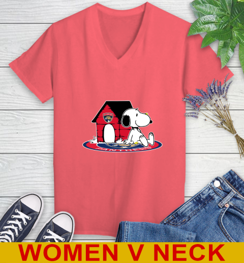 NHL Hockey Florida Panthers Snoopy The Peanuts Movie Shirt Women's V-Neck T-Shirt 7