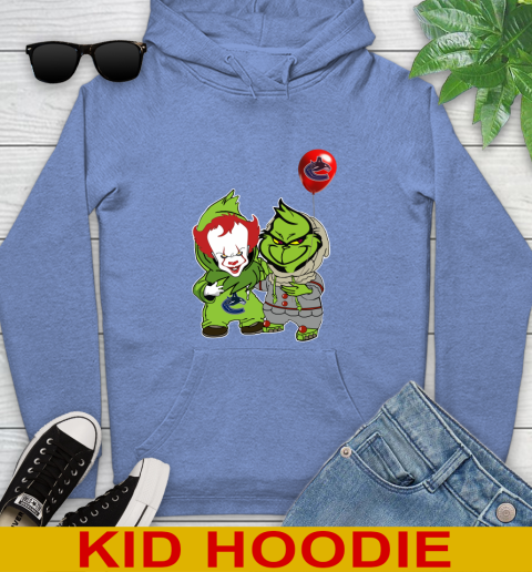 Vancouver Canucks Baby Pennywise Grinch Christmas NHL Hockey Youth Hoodie 12