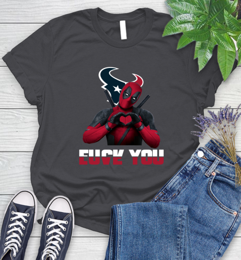 NHL Houston Texans Deadpool Love You Fuck You Football Sports Women's T-Shirt 8