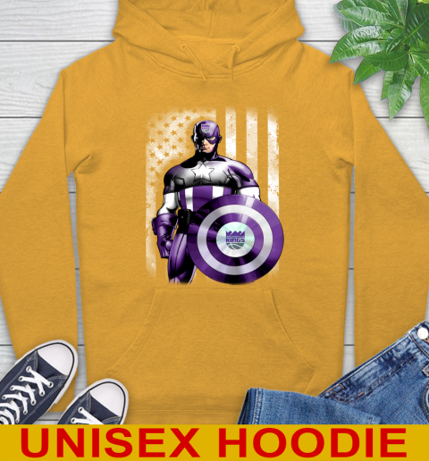 Sacramento Kings NBA Basketball Captain America Marvel Avengers American Flag Shirt Hoodie 2