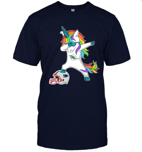 Football Dabbing Unicorn Steps On Helmet Miami Dolphins Unisex Jersey Tee