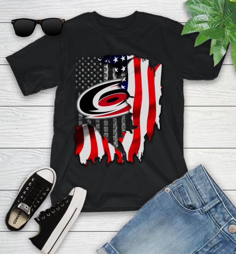 Carolina Hurricanes NHL Hockey American Flag Youth T-Shirt
