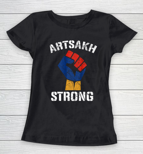Distressed Artsakh Strong Artsakh is Armenia Armenian Flag Women's T-Shirt