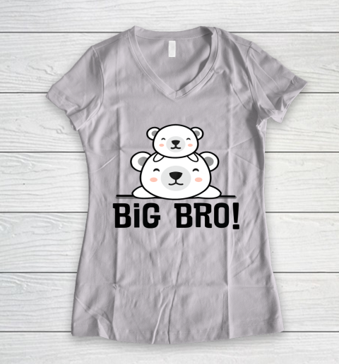 Big Bro Announcement Bear Cute Brother Women's V-Neck T-Shirt
