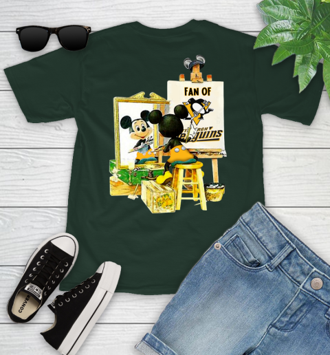 NHL Hockey Pittsburgh Penguins Mickey Drawing Shirt 97