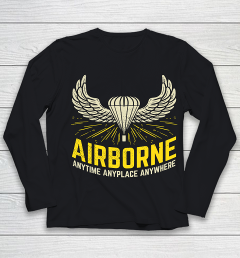 Veteran Shirt US American Airborne Paratrooper Parachutist Youth Long Sleeve