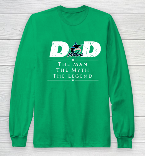 Miami Marlins MLB Baseball Dad The Man The Myth The Legend Long Sleeve T-Shirt 4