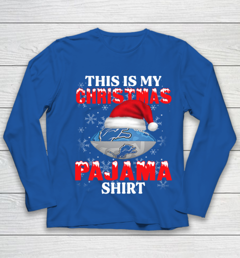 Detroit Lions This Is My Christmas Pajama Shirt NFL Youth Long Sleeve 7