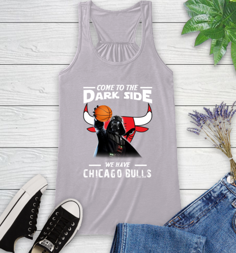 NBA Come To The Dark Side We Have Chicago Bulls Star Wars Darth Vader Basketball Racerback Tank 4