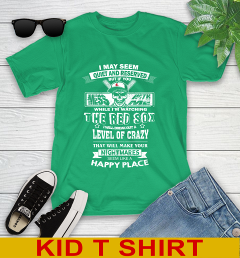 Boston Red Sox MLB Baseball If You Mess With Me While I'm Watching My Team Youth T-Shirt 7
