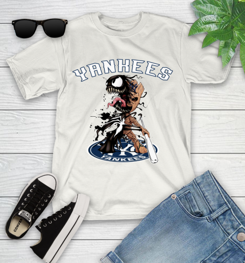 MLB New York Yankees Baseball Venom Groot Guardians Of The Galaxy Youth T-Shirt