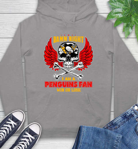 NHL Damn Right I Am A Pittsburgh Penguins Win Or Lose Skull Hockey Sports Hoodie 6