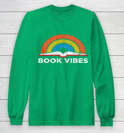 Reading Rainbow t shirt Vintage Retro Book Vibes Rainbow Gift for Reading Lovers Long Sleeve T-Shirt 4