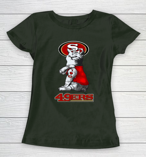 NFL Football My Cat Loves San Francisco 49ers Women's T-Shirt 4