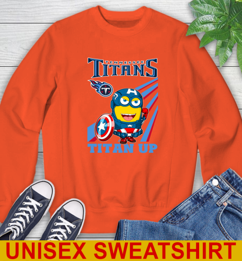 NFL Football Tennessee Titans Captain America Marvel Avengers Minion Titan Up Shirt Sweatshirt 3