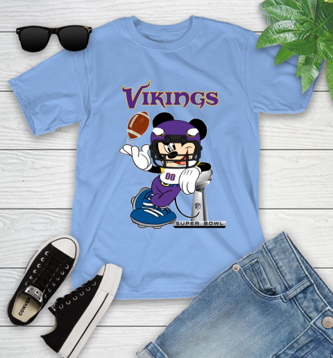 NFL Minnesota Vikings Mickey Mouse Disney Super Bowl Football T Shirt Youth T-Shirt 11