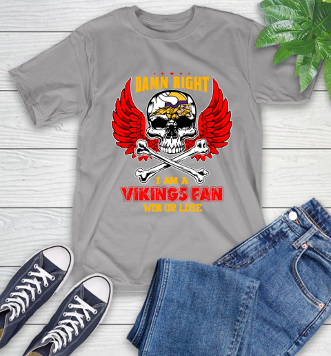 NFL Damn Right I Am A Detroit Lions Win Or Lose Skull Football Sports T-Shirt 6