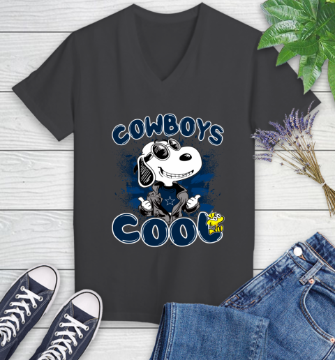 NFL Football Dallas Cowboys Cool Snoopy Shirt Women's V-Neck T-Shirt 6