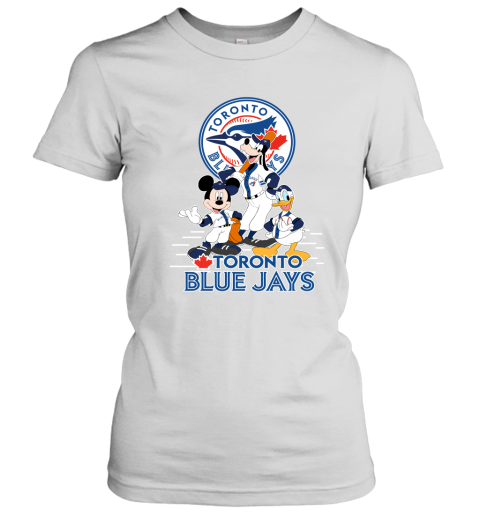 Toronto Blue Jays Mickey Donald And Goofy Baseball Women's T-Shirt