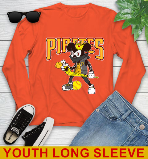 Pittsburgh Pirates MLB Baseball Mickey Peace Sign Sports Youth Long Sleeve 4
