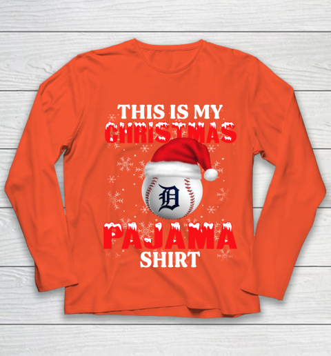 Detroit Tigers This Is My Christmas Pajama Shirt MLB Youth Long Sleeve 3