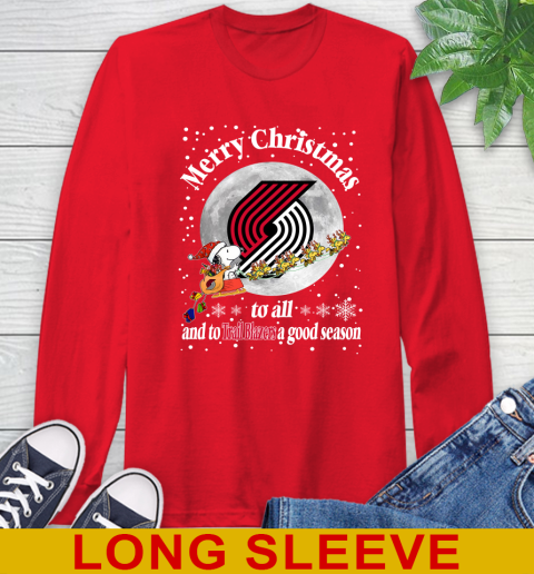 Portland Trail Blazers Merry Christmas To All And To Trail Blazers A Good Season NBA Basketball Sports Long Sleeve T-Shirt 12