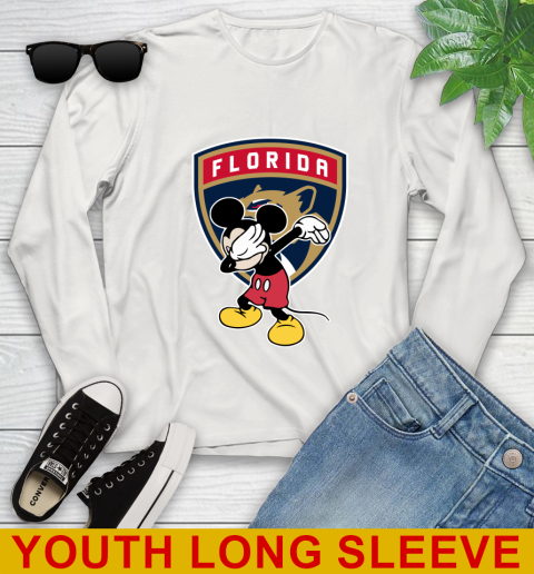 Florida Panthers NHL Hockey Dabbing Mickey Disney Sports Youth Long Sleeve 12