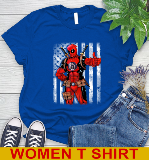 MLB Baseball San Diego Padres Deadpool American Flag Shirt Women's T-Shirt 10