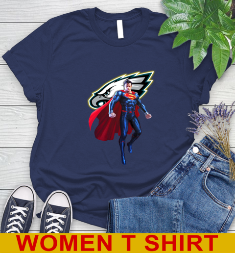NFL Superman DC Sports Football Philadelphia Eagles Women's T-Shirt 12