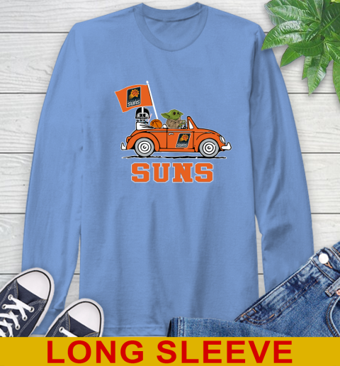 NBA Basketball Phoenix Suns Darth Vader Baby Yoda Driving Star Wars Shirt Long Sleeve T-Shirt 11