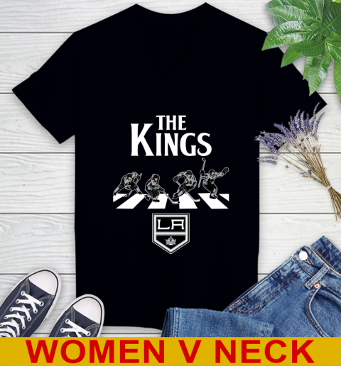 NHL Hockey Los Angeles Kings The Beatles Rock Band Shirt Women's V-Neck T-Shirt