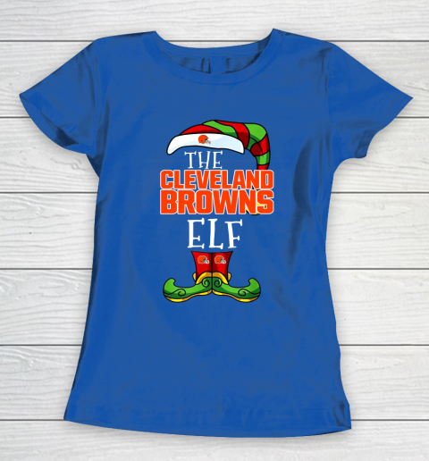 Cleveland Browns Christmas ELF Funny NFL Women's T-Shirt 8