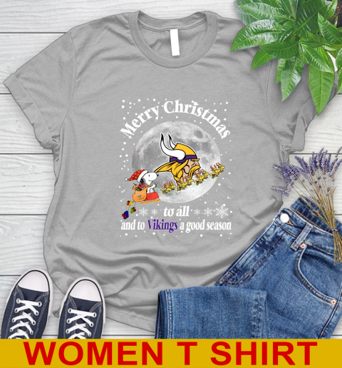 Minnesota Vikings Merry Christmas To All And To Vikings A Good Season NFL Football Sports Women's T-Shirt 5