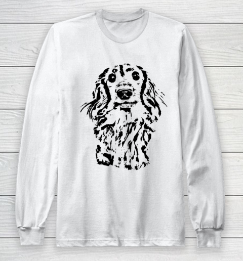 Dog Mom Shirt Long Hair Dachshund Cute Wiener Dog Lover Gift Doxie Mom Dad Long Sleeve T-Shirt