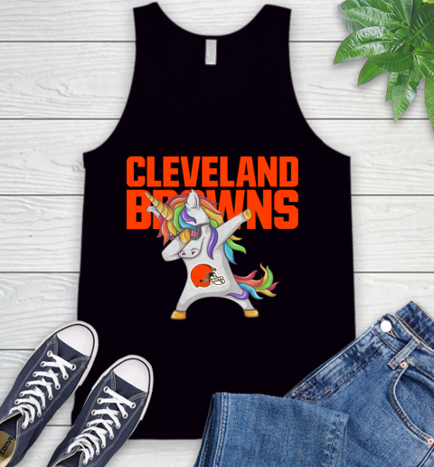 Cleveland Browns NFL Football Funny Unicorn Dabbing Sports Tank Top 2