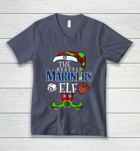 Seattle Mariners Christmas ELF Funny MLB V-Neck T-Shirt 7