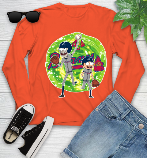 MLB Atlanta Braves Rick And Morty Baseball Sports Youth Long Sleeve 4