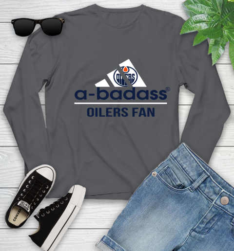 NHL A Badass Edmonton Oilers Fan Adidas Hockey Sports Youth Long Sleeve 9