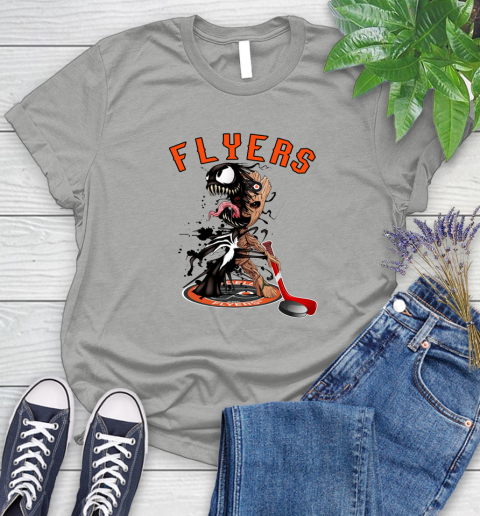 NHL Philadelphia Flyers Hockey Venom Groot Guardians Of The Galaxy Women's T-Shirt 10